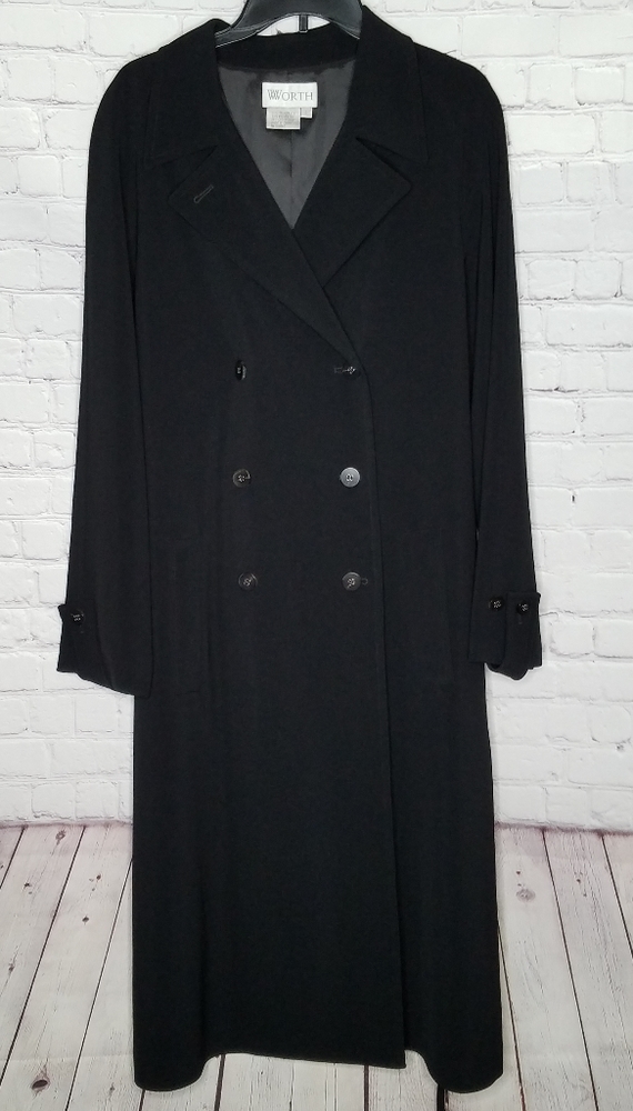 Worth Coat Double Breasted Chique Classic Rich Maxi size large